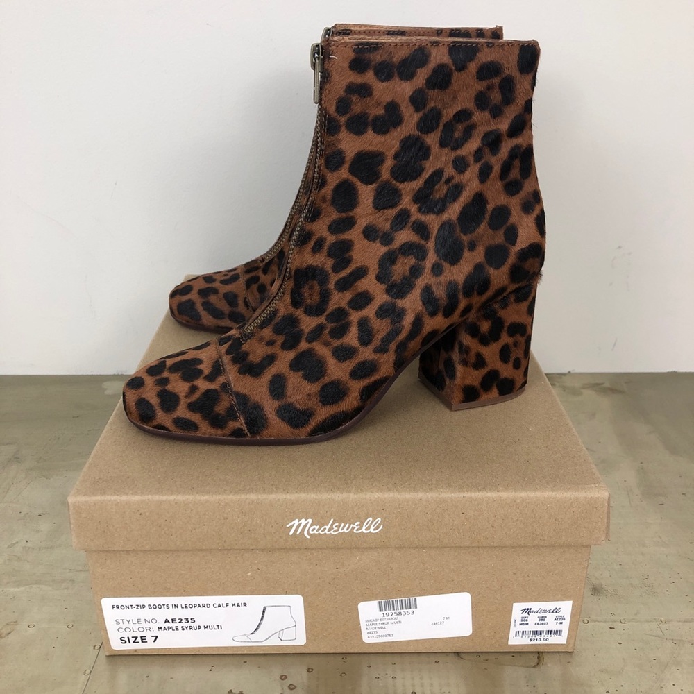 Madewell Amalia Leopard Calf Hair Zip Boot